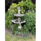 Composite garden water feature, height approx 160cm, maximum width approx 95cm