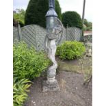 Composite garden statue formed as a lady, height approx 177cm (a/f)