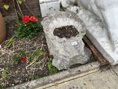 A pair of composite stone planter, height approx 25cm, overall width approx 30cm