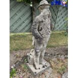 Composite garden statue formed as a man, height approx 100cm