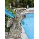 Composite garden statue, formed as an eagle, height approx 90cm, width approx 70cm