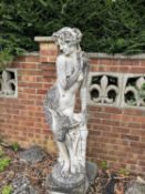 Composite garden statue formed as a lady, height approx 125cm