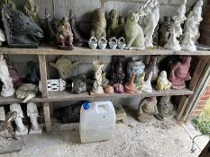 A large quantity of various composite garden statues