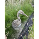 Composite garden statue formed as a heron (a/f), height approx 70cm