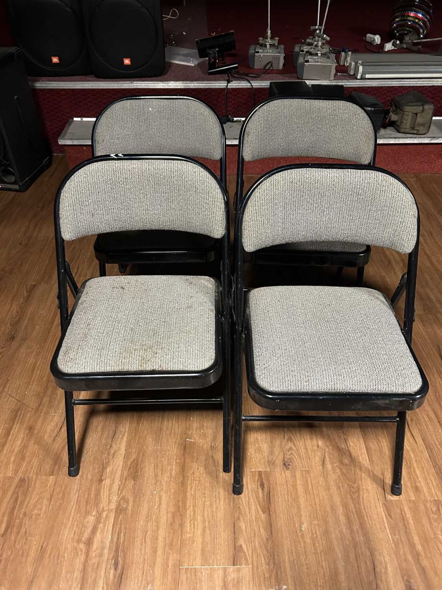 4 metal framed folding chairs