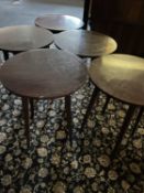 5 circular side tables h73xw60cm