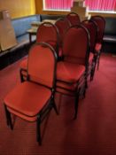 20 upholstered metal framed stacking chairs
