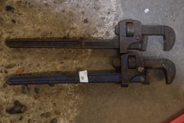 Two Record No 10 pipe wrenches
