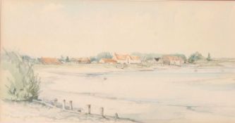 Jason Partner (British, 20th century), 'Overy Staithe From The Bank', watercolour, signed and