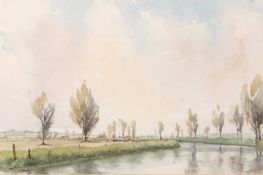 John R. Pretty (British, 20th century), Countryside landscape, watercolour, signed, 24x35cm,