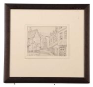 W.F.Greaves (British, 20th century) 'Elm Hill', pencil on paper, signed, 5x6.5ins, framed and