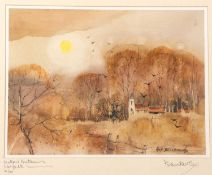 Hugh Brandon Cox (British,1917-2003), "Mellow Autumn, Norfolk", limited edition coloured print,