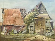 Jack Goddard (British,1902-1984), Suffolk Barn, watercolour, signed, 37x46cm, framed and glazed.