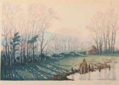 Cavendish Morton (British,1911-2015), Landscape watercolour, signed in pencil to margin, 37x52cm,