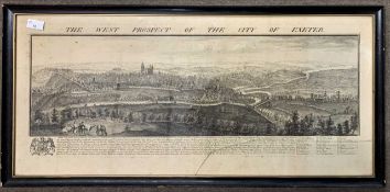 Samuel and Nathaniel Buck 'The West Prospect of the City of Exeter', 1736, engraving, 9.5x31ins,