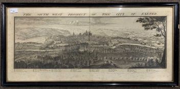 Samuel and Nathaniel Buck, 'The South West Prospect of the City of Exeter', 1736, engraving,11x30.
