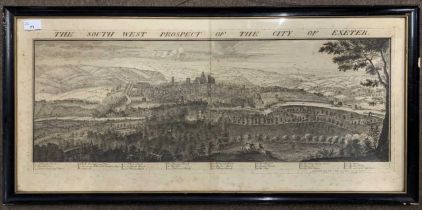 Samuel and Nathaniel Buck, 'The South West Prospect of the City of Exeter', 1736, engraving,11x30.