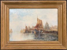 Follower of Dutch School (circa 20th century) Harbour scene, oil on board, 33x47cm, framed and