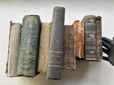 Mixed lot of 8 antiquarian books, large format to include 1848 Janes Pilots Guide to The Thames,