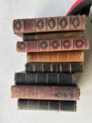 Mixed lot of 8 leather bound books mainly 19th Century - reference 236C