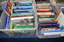 Two boxes of various hardback and softback books including London interest, antiques collecting,