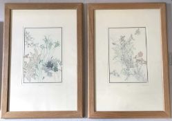 Anne Pugh (British, 20th century), 'Plant 1' and 'Plant 3', etchings with aquatint, numbered 139/