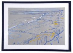 Josey Brett, British School, 20th Century, Seascape, pastel on grey paper, signed, 15 x 23.5ins,