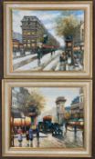 Charles Hovely, 20th century, A pair of Parisian street scenes, oil(s) on canvas, signed, framed.