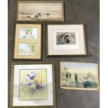 Assorted furnishing pictures, to include oils, watercolours and prints, framed, (15)