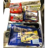 A collection of 35+ model aircraft and vehicle boxed kits to include Airfix, Revell, Heller,