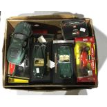 10 model car boxed and unboxed kits, to include Burago 1:18 and 1:24, Majorett etc