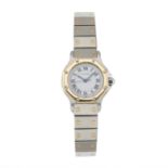 Cartier, a stainless steel and gold Santos Octagon bracelet watch