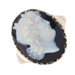 A 19th century gold agate cameo ring