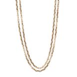 A late Victorian 10ct gold longuard necklace chain
