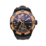 Concord, a PVD-coated titanium and 18ct gold C1 Tourbillon wrist watch