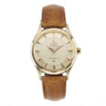 Omega, a gold capped and stainless steel Constellation Pie Pan wrist watch