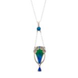 Charles Horner, an Art Nouveau silver and enamel floral necklace