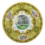 Stefan Nowacki for Lynton, a large painted and gilt porcelain plate, the central plaque painted with