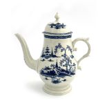 A Liverpool porcelain coffee pot, circa 1780