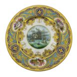 Stefan Nowacki for Lynton, a large painted and gilt porcelain plate, the central plaque painted with