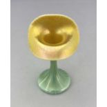 Quezal, an Art Nouveau iridescent glass Floriform vase