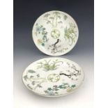 A pair of Chinese famille verte plates, Daoguang marks and probably of the period