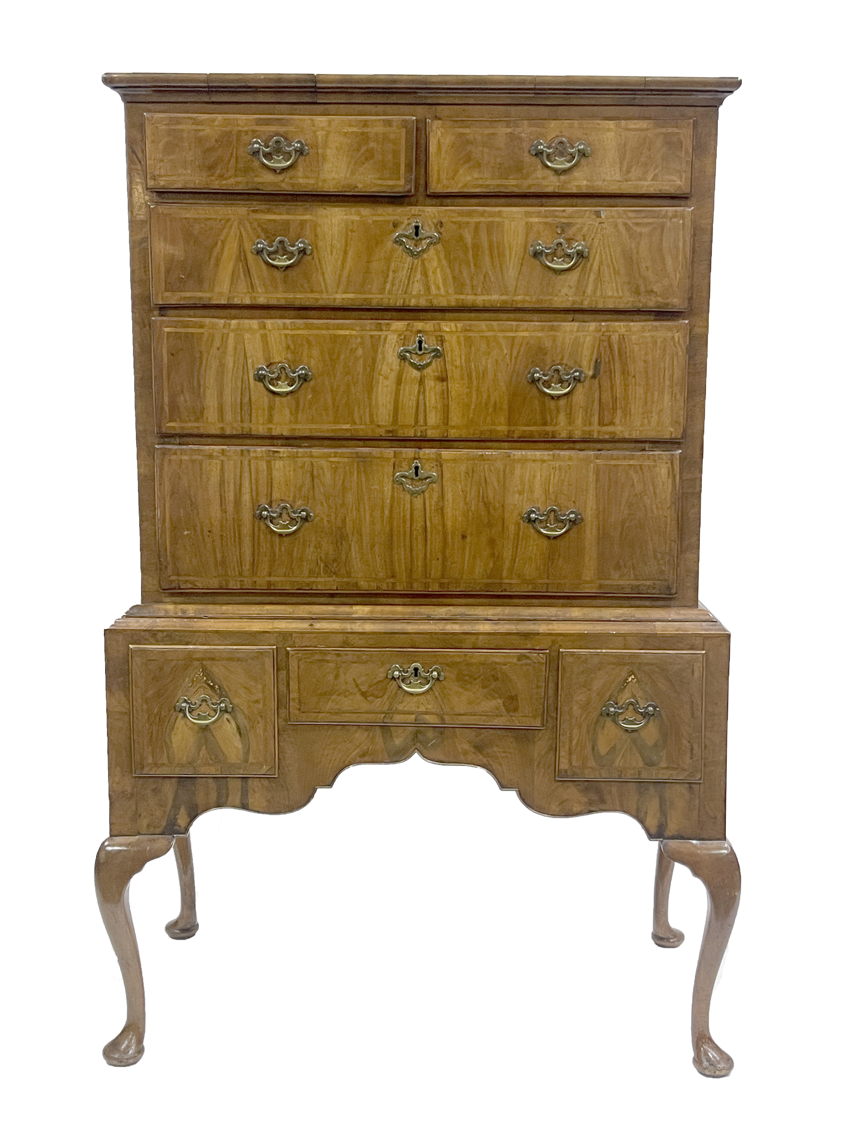 A George III figured walnut and crossbanded chest - Bild 2 aus 2