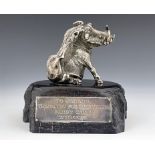 Patrick Mavros, a Modernist silver figure of a warthog, import marks London 2000