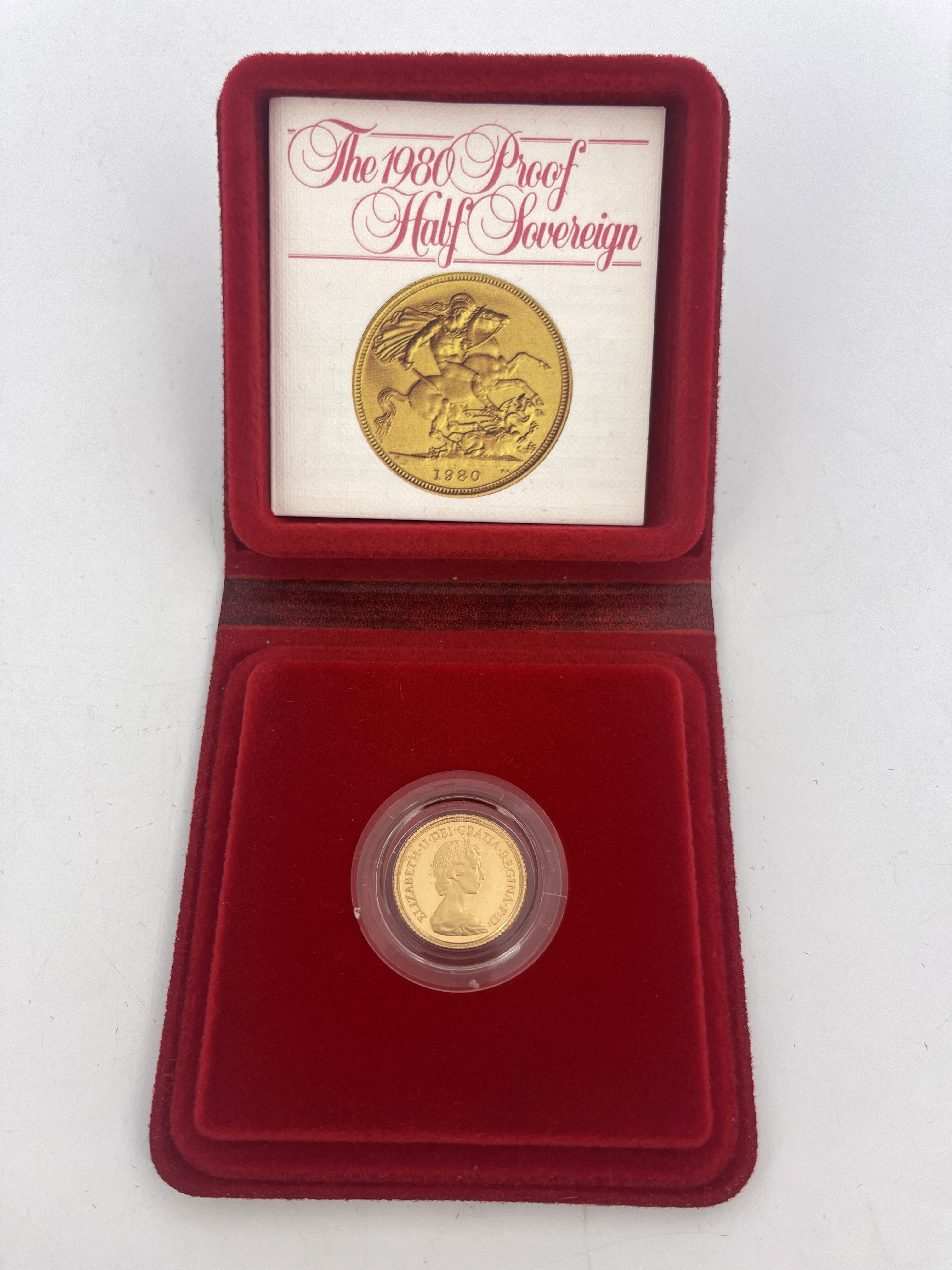 Elizabeth II, gold half sovereign, 1980, in Royal Mint case of issue - Bild 3 aus 3