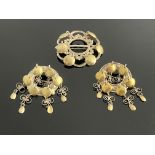 Three Norwegian silver gilt Solje wedding brooches, including Ivor Holth, cast rope twist scroll