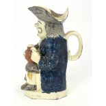 A Staffordshire Prattware Toby jug, Ralph Wood mould