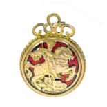 Omar Ramsden, an Arts and Crafts gold and enamelled pendant