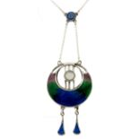 Charles Horner, an Arts and Crafts silver and enamelled necklace, Chester circa 1910