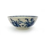 A Liverpool porcelain blue and white bowl